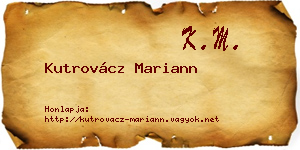 Kutrovácz Mariann névjegykártya